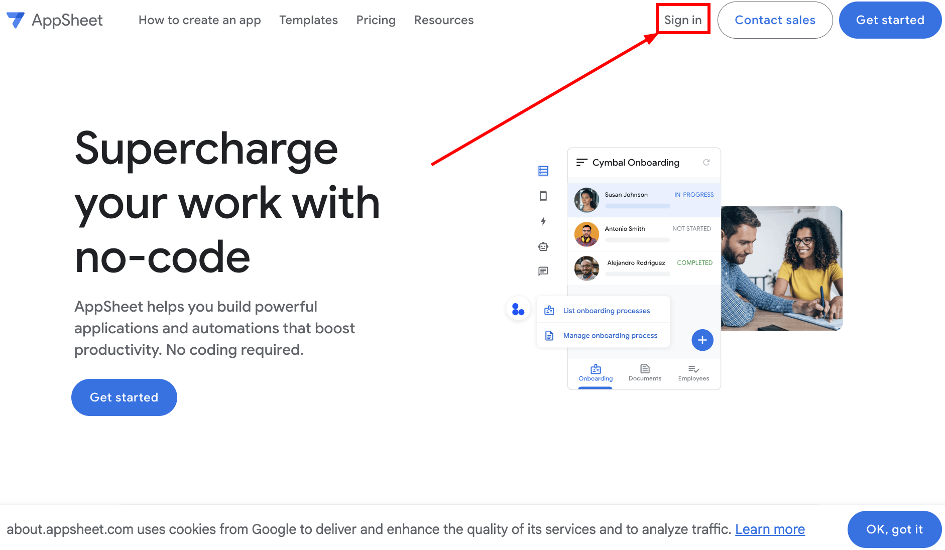 Створення нового застосунку в AppSheet
